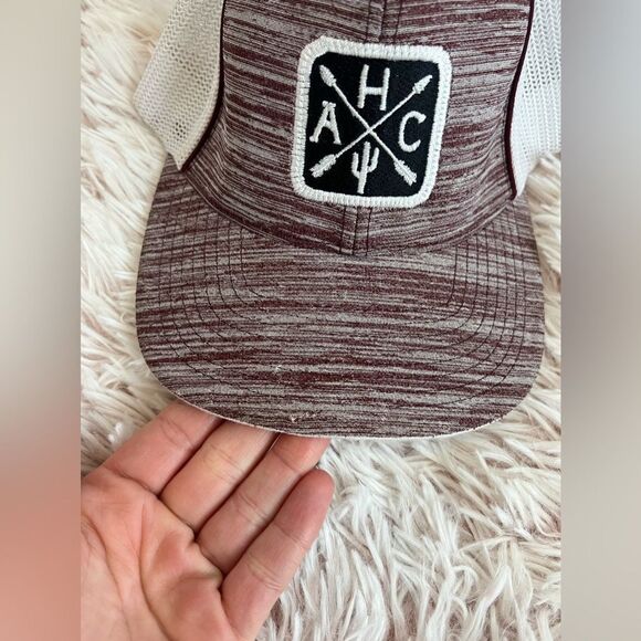 Armadillo Hat Co. Ace Pacific Headwear Maroon White Snapback Hat Style X216 S-M - Picture 2 of 8